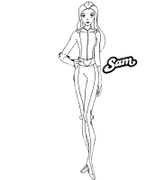 A coloring page of totally spies